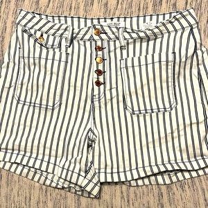 High rise stripped shorts